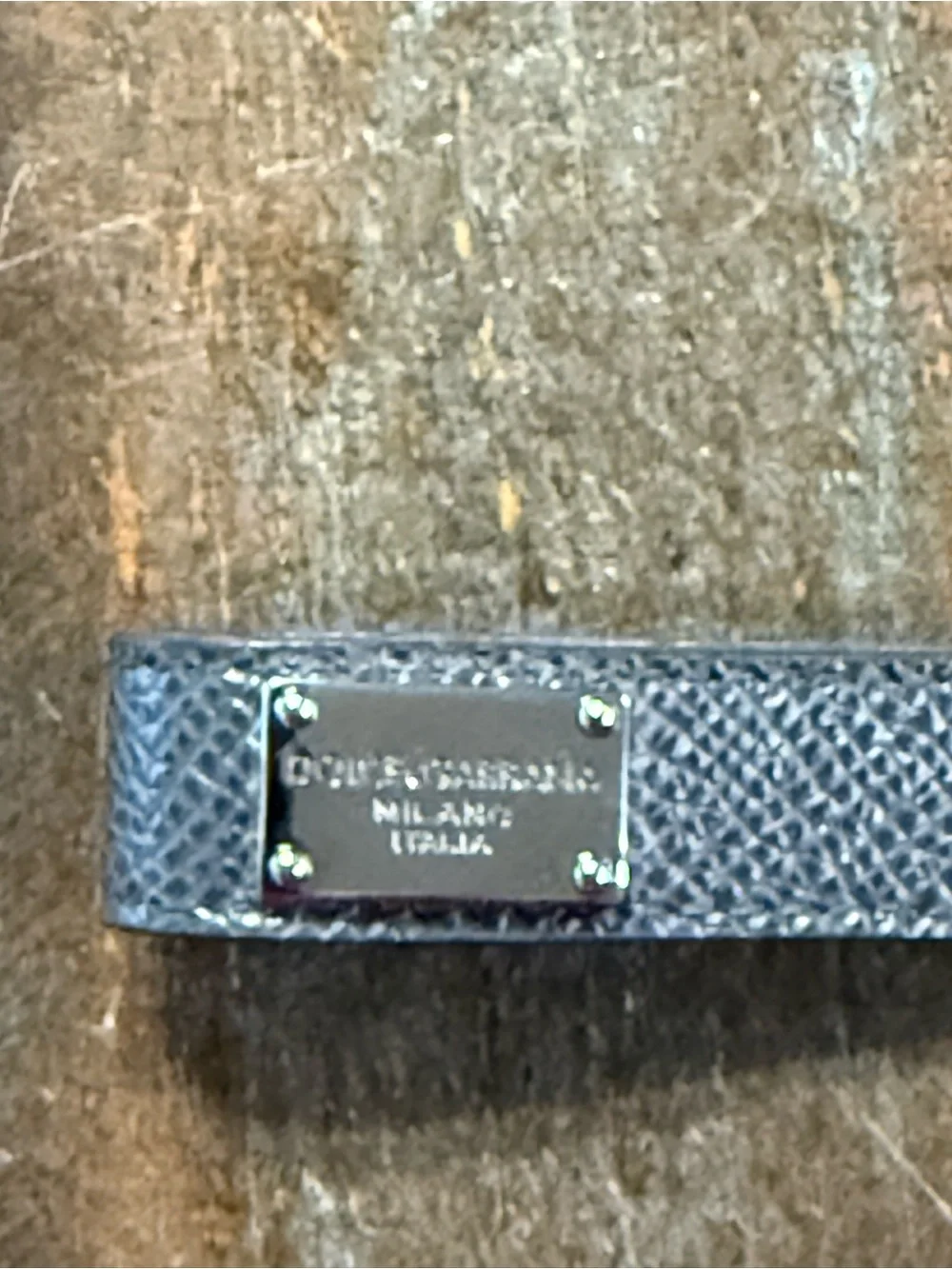 Dolce & Gabbana Leather Logo Keyring Keychain Made in Italy GUC